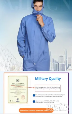 360°Екранирано Защитно Облекло Метални Нишки ЕМП АнтиРадиационен Щит срещу Електромагнитно Излъчване, снимка 3 - Други - 50006327