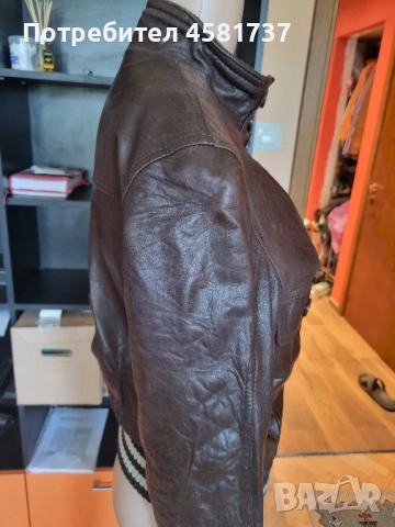 Дамско кожено яке, размер.S/M, снимка 4 - Якета - 51712914