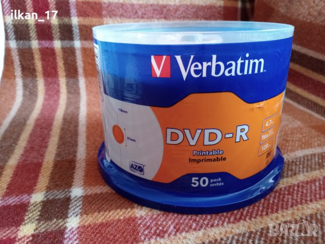 Verbatim DVD-R, 4.7 GB, 16x, AZO покритие, 50 броя в шпиндел, снимка 2 - DVD дискове - 37995173
