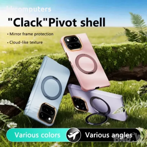 Калъф за Google Pixel 11 Pro Fold ABEEL Магнитен PC с Метална Рамка, Скрит Магнитен Пръстен, Стойка 