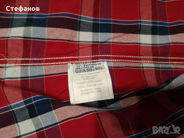 Мъжка риза в червено каре с дълъг ръкав, снимка 7 - Ризи - 35487065