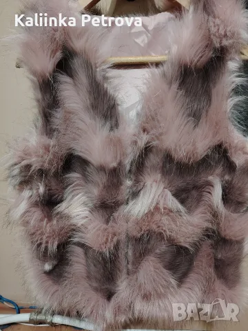 Дамски елек с косъм. , снимка 10 - Елеци - 56535515