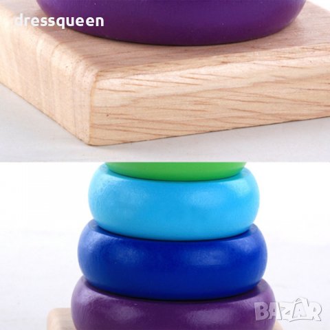 3674 Дървена пирамида, снимка 4 - Образователни игри - 36738462