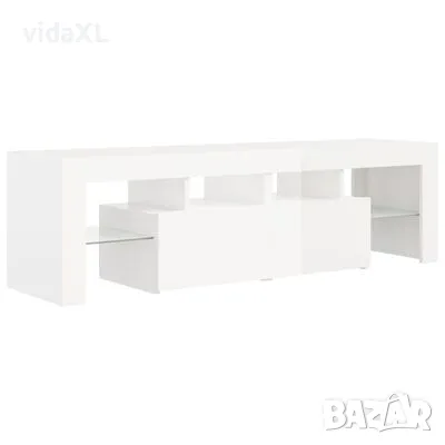 vidaXL ТВ шкаф с LED осветление, бял гланц, 140x36,5x40 см(SKU:804370), снимка 3 - Шкафове - 48833137