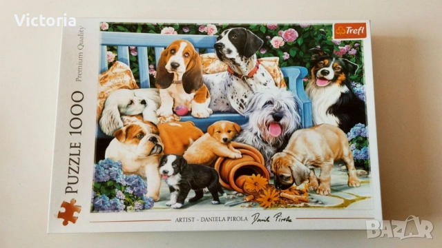 Пъзел Trefl, Кучета в градината, 1000 части