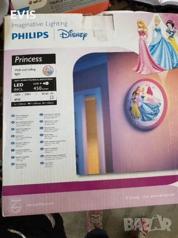 Деска LED лампа за стена или таван от серията Philips Disney Princess , снимка 2 - Детски нощни лампи - 50601875