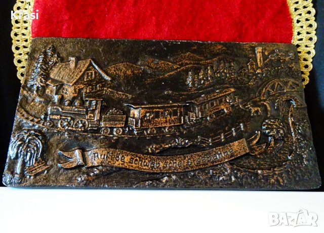 Медна картина,пано Влак,железница, снимка 3 - Пана - 38638572