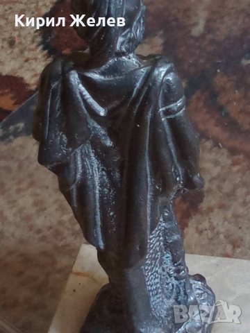 КРАСИВА АВТОРСКА АРТ СТАТУЕТКА БЯЛ МЕТАЛ СКУЛПТУРА МАЛКА ПЛАСТИКА МРАМОРЕН ПОСТАМЕНТ 28637, снимка 14 - Статуетки - 37199592