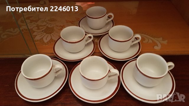 Ретро чаши за кафе български порцелан Китка, снимка 1 - Антикварни и старинни предмети - 40303782