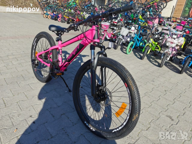 BG Алуминиев велосипед 24" NINJA розов, снимка 5 - Велосипеди - 54334837