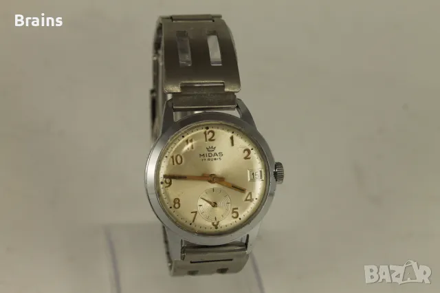 Стар Мъжки Часовник MIDAS 17 Камъка, снимка 2 - Антикварни и старинни предмети - 49467108