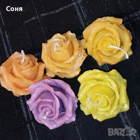 Ароматни восъчни свещи - цветя и рози  различни цветове, снимка 6 - Романтични подаръци - 53168815
