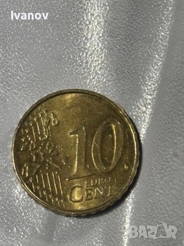 Moneta 10 euro cent 2002 f
