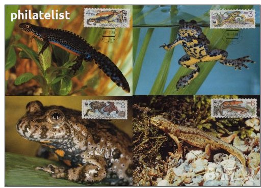 Чехословакия 1989 - 4 броя Карти Максимум - WWF