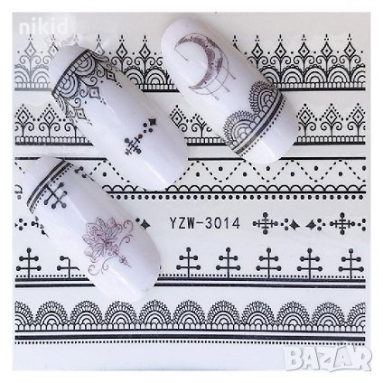 YZW-3014 редове кант татос ваденки слайдер водни стикери за нокти маникюр