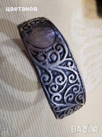 Масивна турска гривна-сребро, снимка 3 - Антикварни и старинни предмети - 31144587