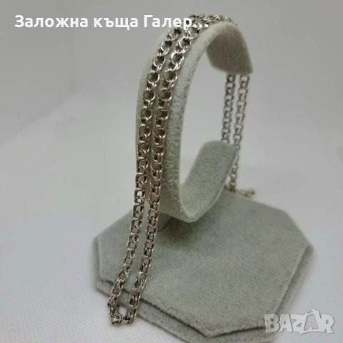 Сребърен синджир Бисмарк, 925, 12,43 г - като нов!, снимка 3 - Колиета, медальони, синджири - 54214931