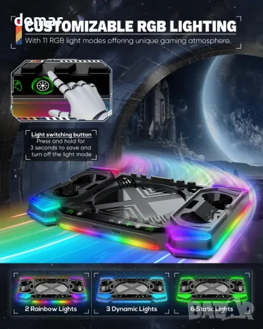 Вентилатор за охлаждане и стойка за зареждане за Xbox Series X, снимка 4 - Аксесоари - 49792399