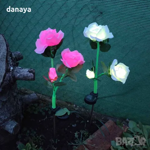 5560 Градинска соларна лампа Рози, 75 см