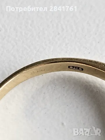 Златен пръстен 18К проба 750 със зелен и бели камъни, снимка 13 - Пръстени - 48989044