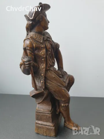 17см-1кг ковач статуетка/стара френска бронзова фигура-декорация за каминен часовник, снимка 2 - Други ценни предмети - 48210508