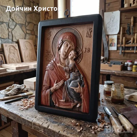 Богородица с младенеца , снимка 3 - Икони - 56418212