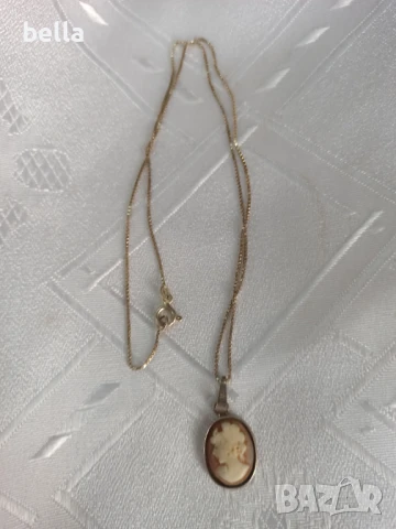 Сребърно старо антикварно колие - медальон камея -800 проба., снимка 6 - Антикварни и старинни предмети - 50848790