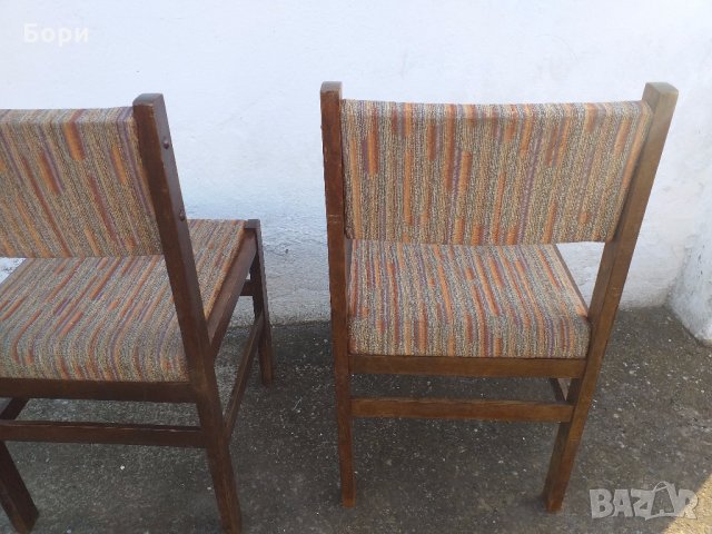 Български тапицирани дървени столове, снимка 6 - Столове - 31977811