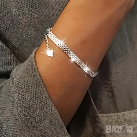 Сребърна гривна, снимка 2 - Гривни - 49359617