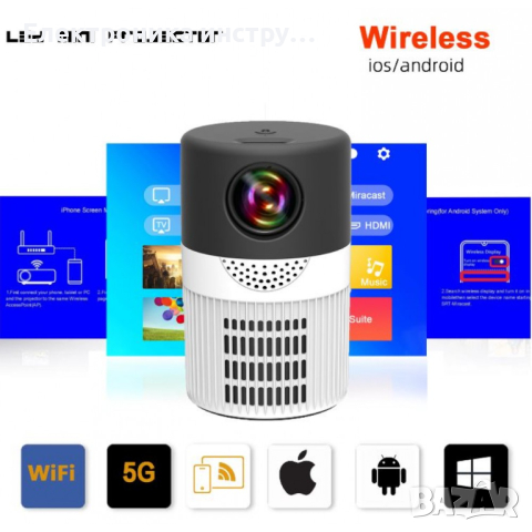 Y4 600 лумена мини преносим проектор, снимка 6 - Друга електроника - 44465692