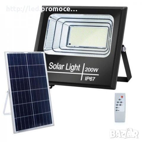 Соларна лампа 200W LED прожектор с голям панел, снимка 1 - Соларни лампи - 37210370