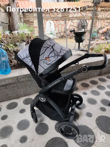 Комбинирана количка Lorelli - California, Grey Marble, снимка 3 - Детски колички - 52217352