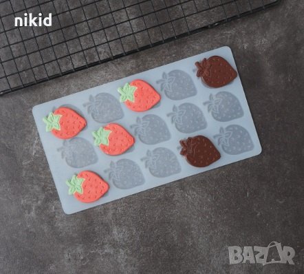 много ягоди ягода плосък силиконов молд форма за фондан изомалт шоколад украса декор торта салдки и 