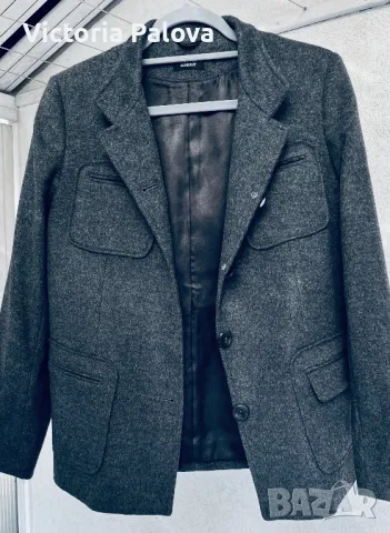 Сиво късо яке/сако STEFFEN SCHRAUT вълна кашмир коприна, снимка 4 - Якета - 47671994