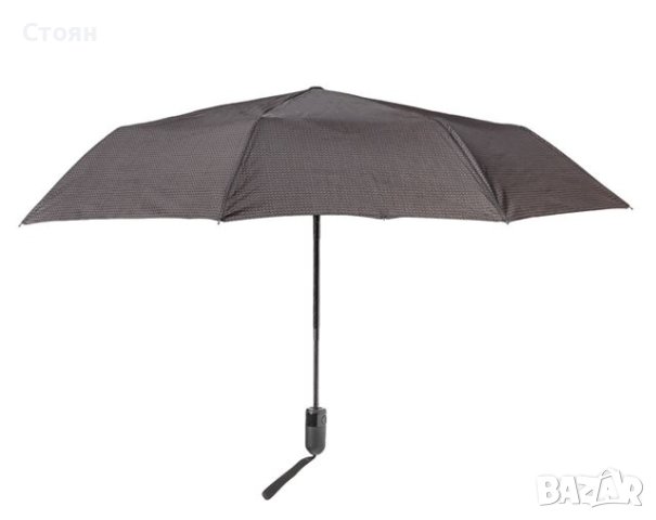 Разделен автоматичен кафяв черен зиг заг чадър за дъжд 31 см, снимка 2 - Други - 42875637