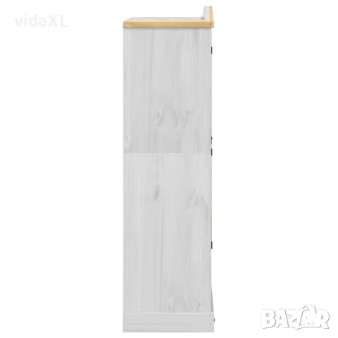 vidaXL Гардероб "Corona" бял 102x52x186 см бор масив, снимка 5 - Гардероби - 56147403