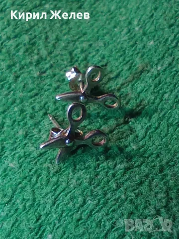 МИНИ СРЕБЪРНИ ОБЕЦИ НОЖИЦИ За ФРИЗЬОРКА ШИВАЧКА КОЗМЕТИЧКА СРЕБРО 925 ФИНА РЪЧНА АРТ ИЗРАБОТКА 45644, снимка 14 - Обеци - 46232148