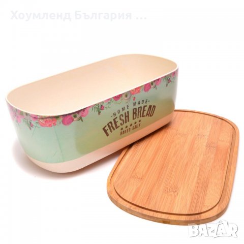Кутия за хляб от бамбук с капак тип дъска - размери 36.5 x 20.5 x 12.5, снимка 2 - Кутии за съхранение - 29412904
