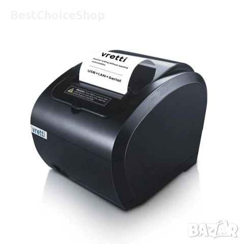 Термален фискален принтер vretti – 80mm , ESC/POS USB/Serial/LAN, Високоскоростен 300 mm/s