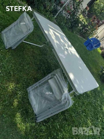 Комплект сгъваема алуминиева маса с 4 стола – идеален за къмпинг, двор и почивка, снимка 5 - Къмпинг мебели - 53079471