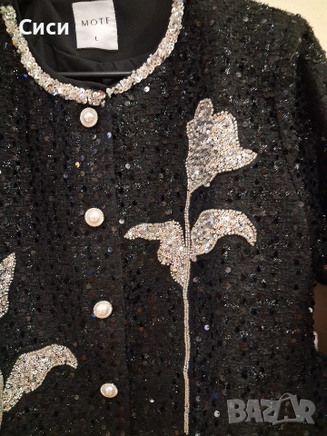 Дамско късо сако с паети, снимка 4 - Сака - 53328182