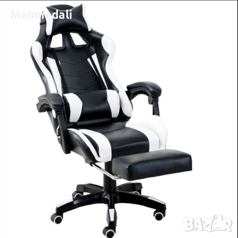 Въртящ се кожен стол за офис и компютърни игри, снимка 2 - Столове - 53168585