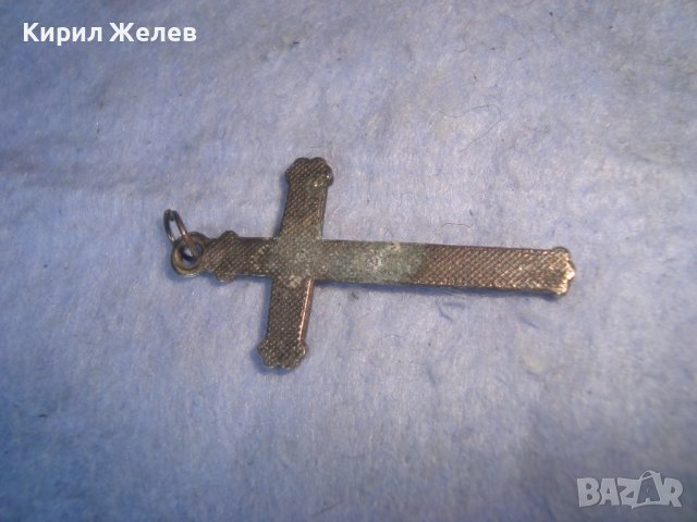 СТАРО НАГРЪДНО КРЪСТЧЕ МЕТАЛНО с ЕМАЙЛ-ЛАК и ОРНАМЕНТИ 20731, снимка 6 - Колиета, медальони, синджири - 36950421