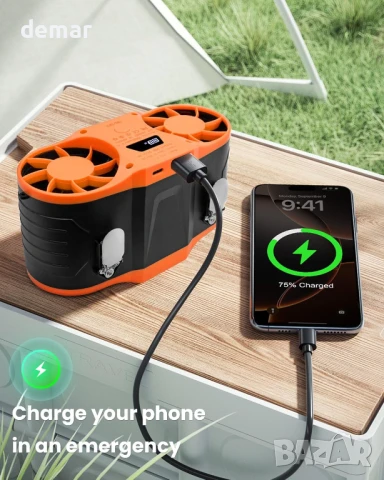 FERNIDA Преносим вентилатор за кръста/висящ на врата, акумулаторен 20000mAh, снимка 5 - Вентилатори - 50594460