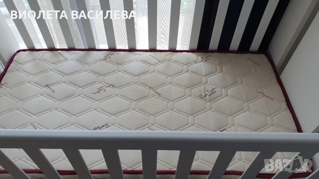 Бебешка кошара от МДФ Felicio + матрак Pierre Cardin, снимка 5 - Кошарки - 53140919