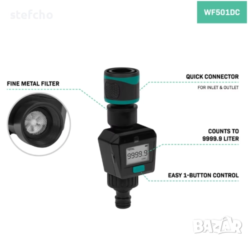 Водомер и механичен таймер за вода КОМПЛЕКТ, снимка 3 - Градинска техника - 52288284