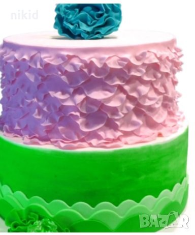 4 бр Зиг заг вълнички къдрици пластмасови форми за оформяне борд кант декор торта, снимка 2 - Форми - 32127489