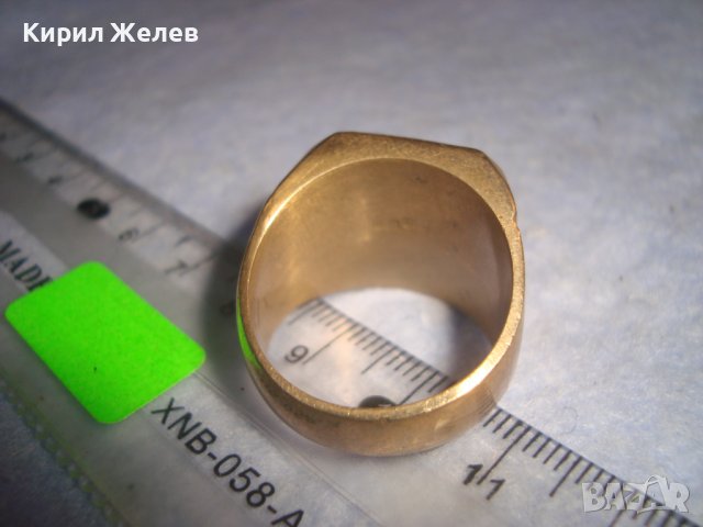 СТАР ПОЗЛАТЕН БРОНЗОВ РЕТРО АРТ ДЕКО ПРЪСТЕН с ПЕЧАТИ 18К 750 за КОЛЕКЦИЯ МАЙСТОРСКА ИЗРАБОТКА 24260, снимка 8 - Антикварни и старинни предмети - 37395518