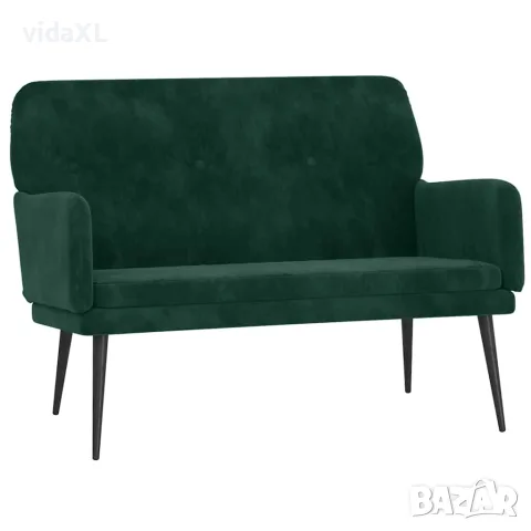 vidaXL Пейка, тъмнозелена, 108x79x79 см, кадифе