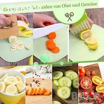 Комплект детски кухненски ножове от 8 части за рязане и готвене на плодове или зеленчуци, снимка 5 - Други - 48718710